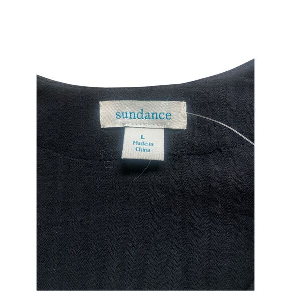 Sundance cross front 100% cotton top black sz Large - Picture 3 of 3